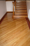 Blackbutt strip flooring, Jarrah border entry