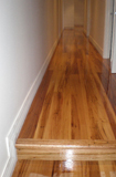 Stringybark strip flooring, gloss finish